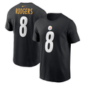 Men's Pittsburgh Steelers Aaron Rodgers  Black Name & Number T-Shirt