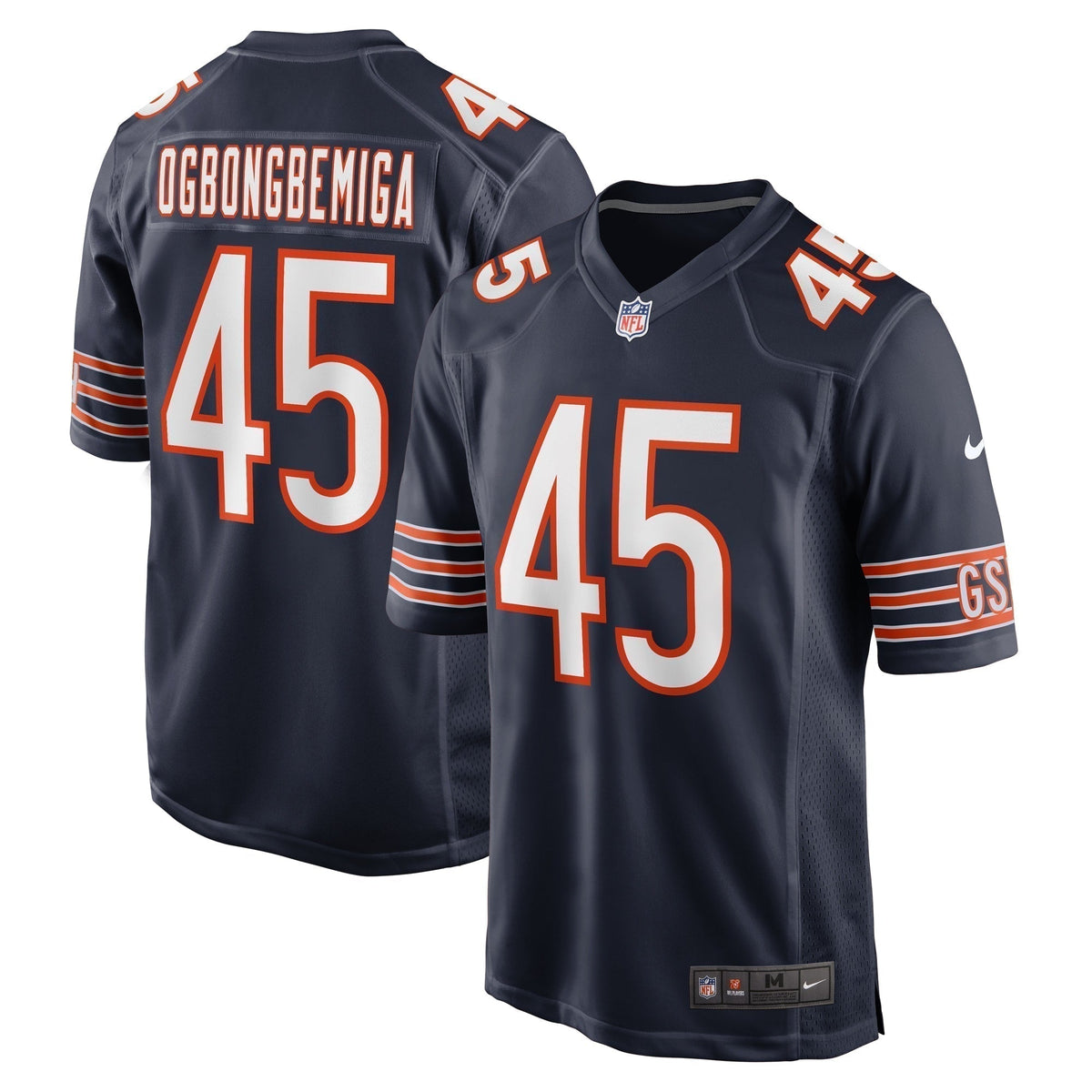 Amen Ogbongbemiga Chicago Bears  Game Jersey -  Navy