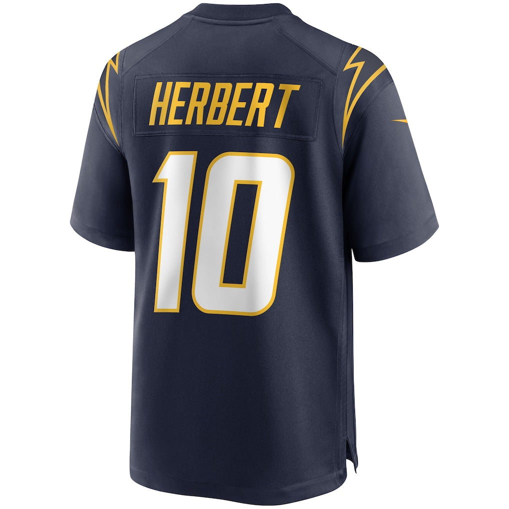 LA.Chargers #10 Justin Herbert Navy Alternate Game Jersey