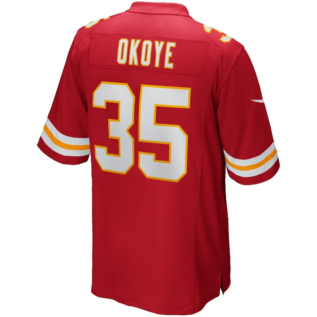 Christian Okoye Kansas City Chiefs  Game Retired   Jersey - Red