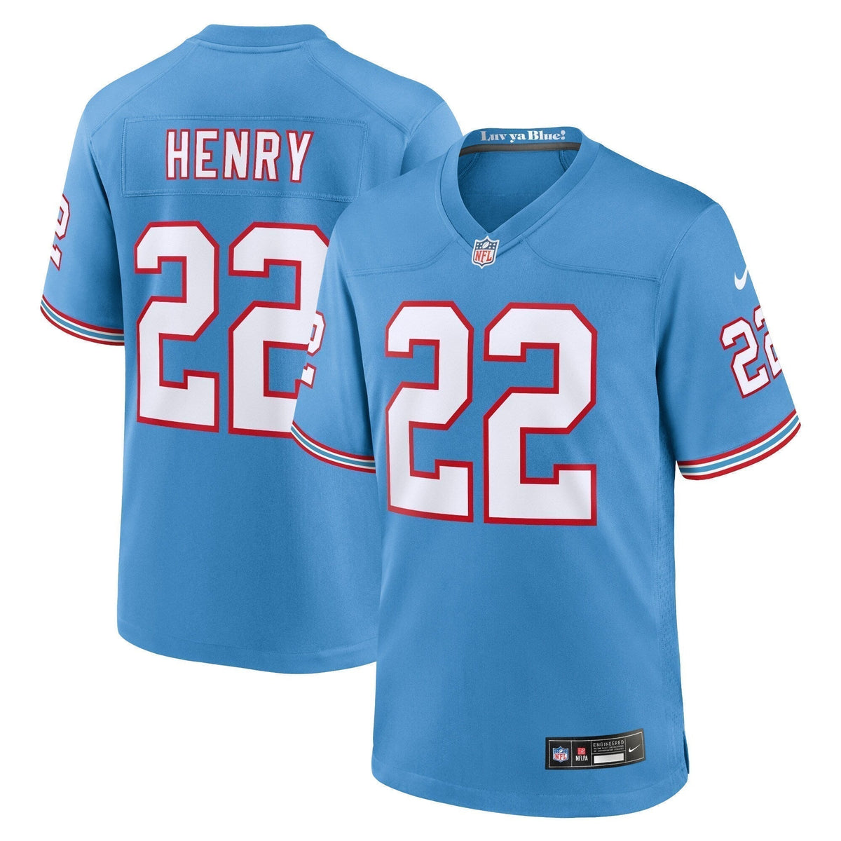 Derrick Henry Tennessee Titans  Oilers Throwback Alternate Game   Jersey - Light Blue