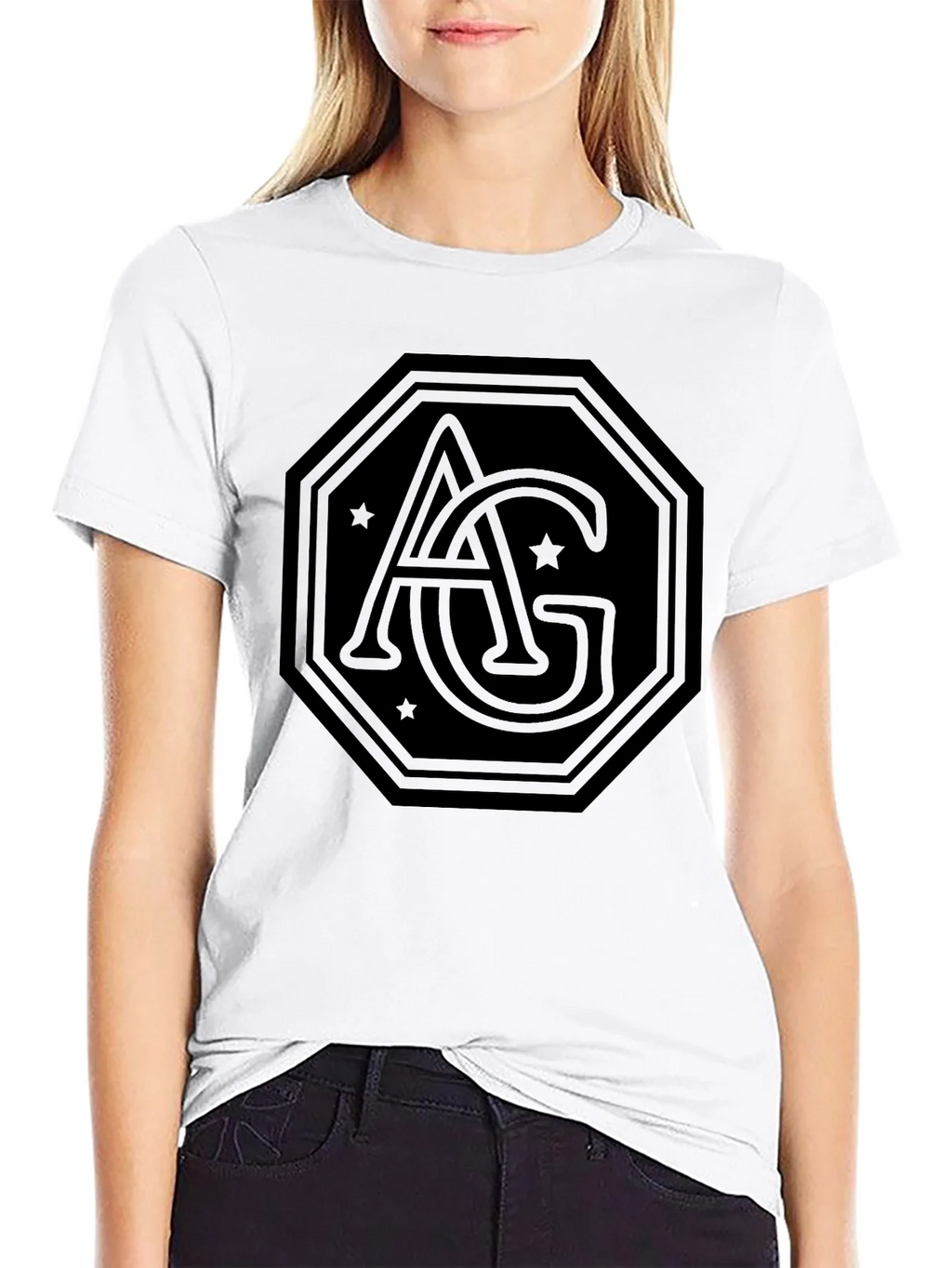 AG Logo Black Tee - Modern Graphic Print