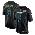 Men's Seattle Seahawks Kenneth Walker III #9 Black Super Bowl LX Patch Carbon Fashion Game Jersey