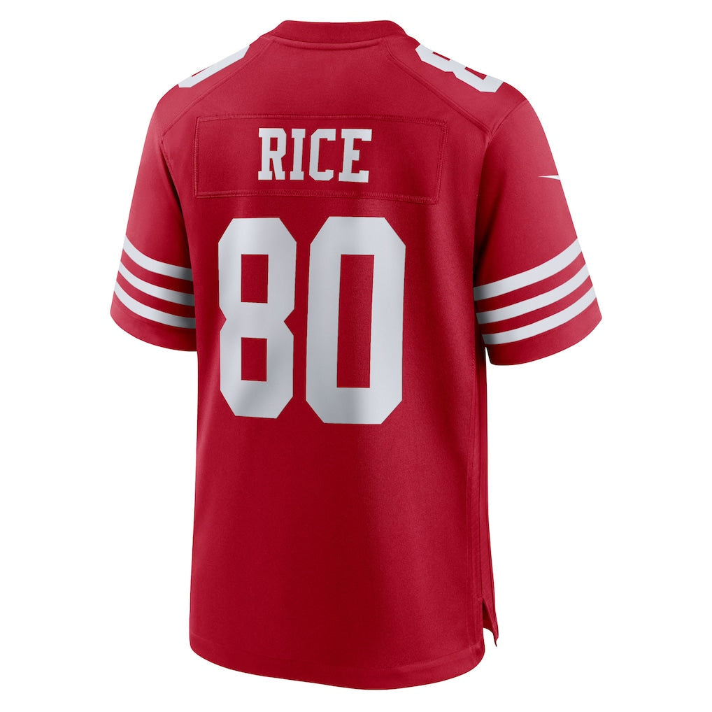 SF.49ers #80 Jerry Rice Scarlet Retired Game Player Jersey