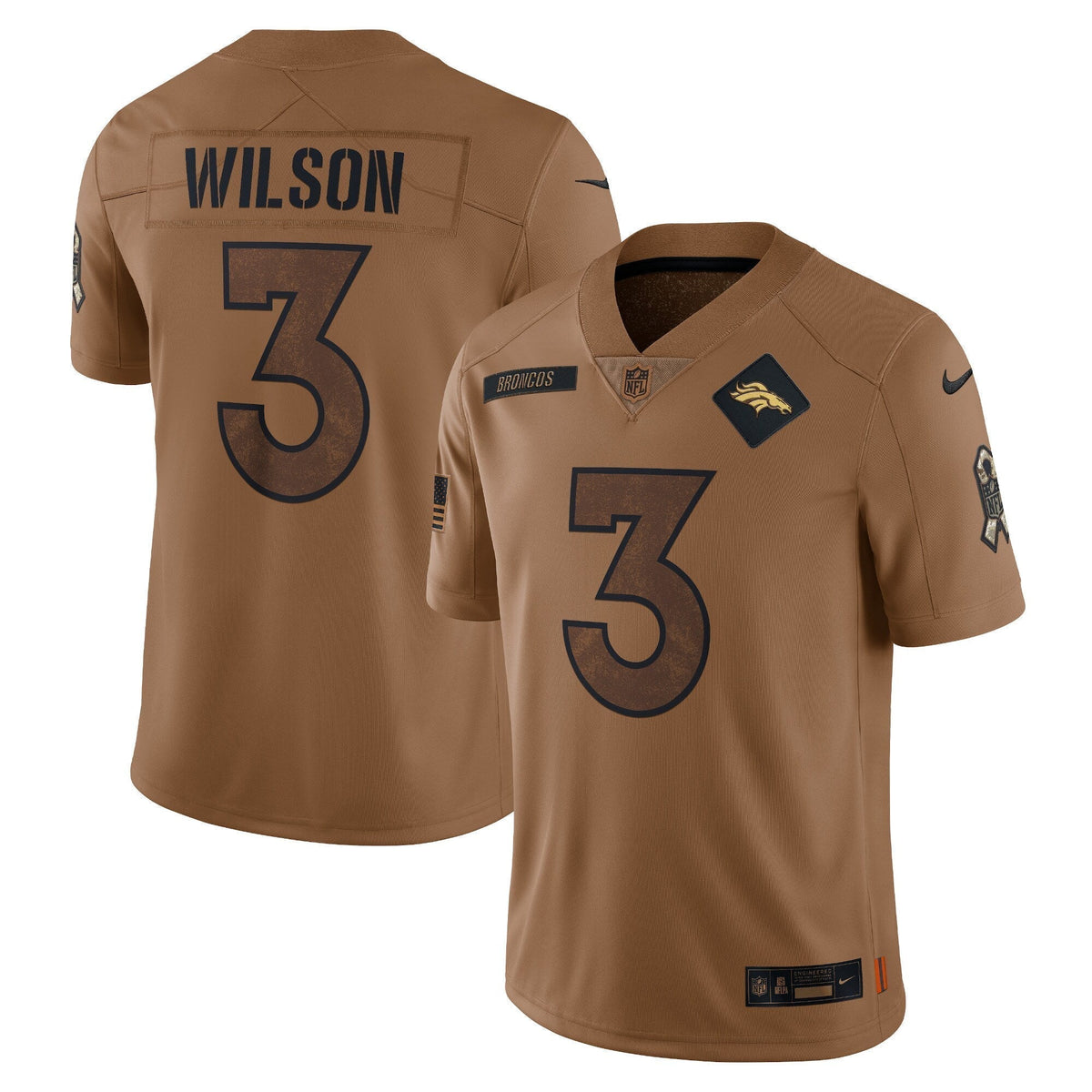 Russell Wilson Denver Broncos  Salute To Service Limited Jersey - Brown