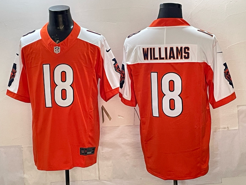 Men's Chicago Bears Caleb Williams Orange Game Player Jersey