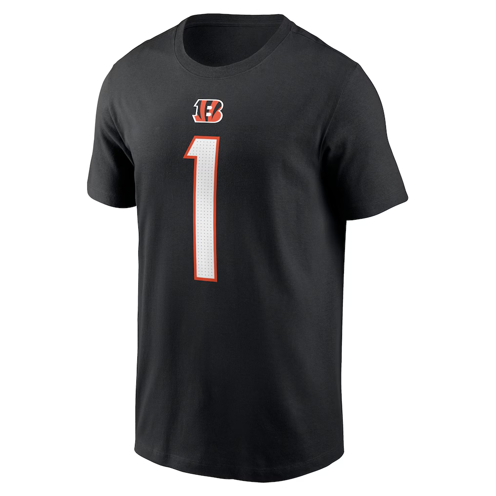 Men's Cincinnati Bengals Ja'Marr Chase  Black Player Name & Number T-Shirt