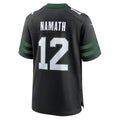 NY.Jets #12 Joe Namath Legacy Black Alternate Retired Player Game Jersey