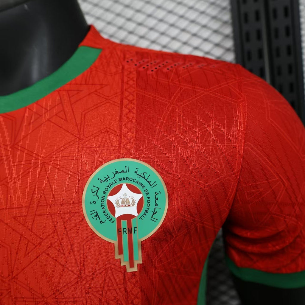 2026 Perforated Morocco Home Red Player Edition Jersey