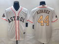 Men's Houston Astros Yordan Alvarez  White/Gold 2023 Gold Collection Replica Player Jersey1
