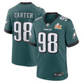 Men's Philadelphia Eagles Jalen Carter  Midnight Green Super Bowl LIX Game Jersey