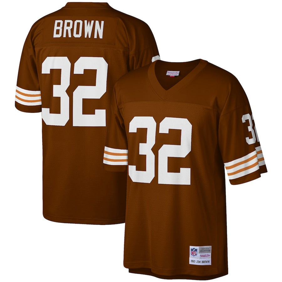 Men's Cleveland Browns Jim Brown  Brown Legacy Replica Jersey