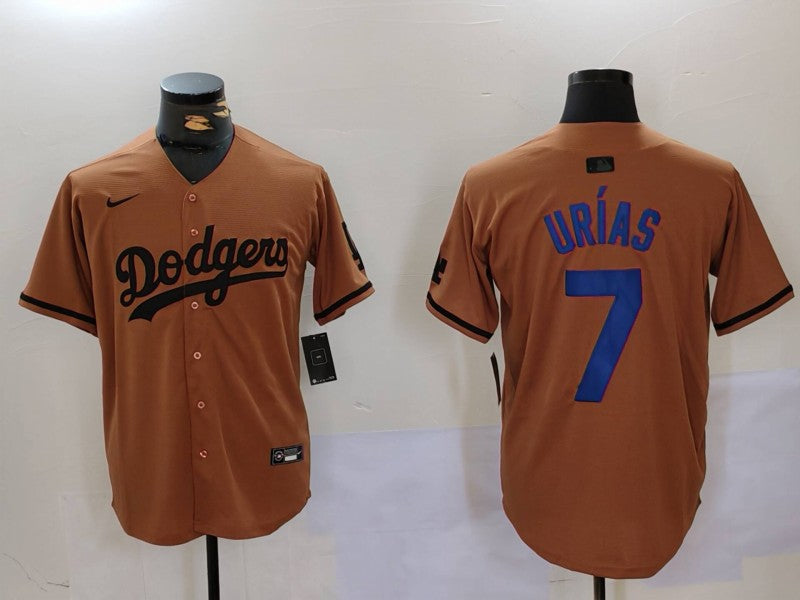 Men's Los Angeles Dodgers Julio Urias Brown Replica Player Jersey