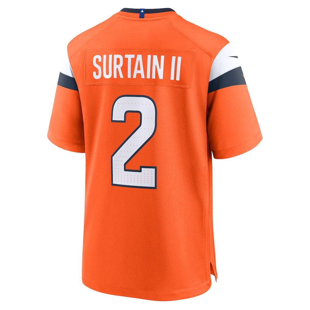 D.Broncos #2 Patrick Surtain II Orange Mile High Collection Game Jersey