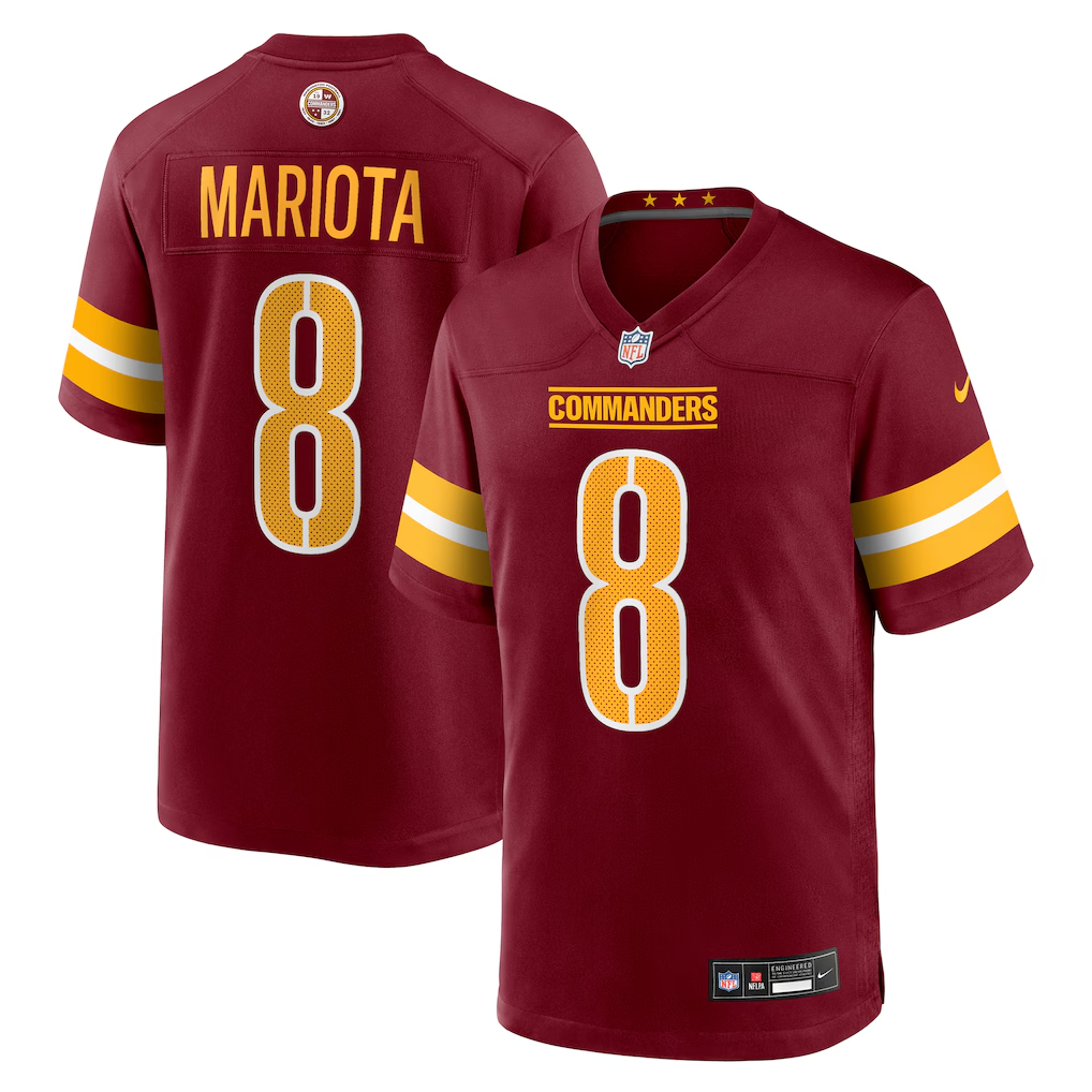 Men's  Marcus Mariota Burgundy Washington Commanders Team Game Jersey