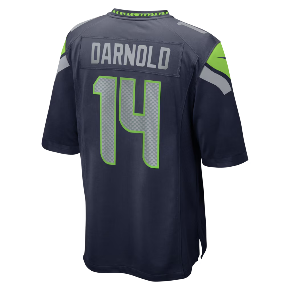 Men's Seattle Seahawks Sam Darnold  College Navy Super Bowl LX Patch Game Jersey