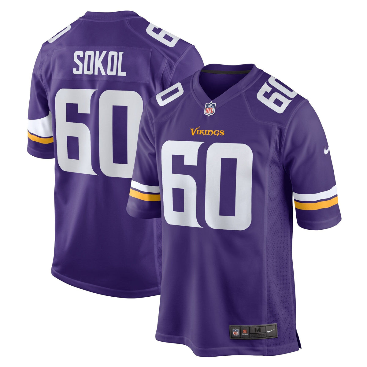 Josh Sokol Minnesota Vikings  Home Game   Jersey - Purple