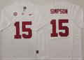 Men's Alabama Crimson Ty Simpson #15 White Player Jersey