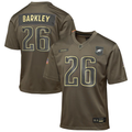 Youth Philadelphia Eagles Saquon Barkley  Olive 2025 Salute to Service Game Jersey