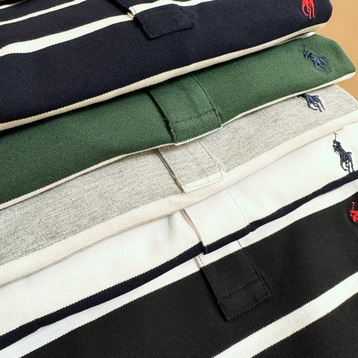 Striped embroidered polo shirt