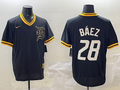 Men's Detroit Tigers Javier Baez #28 Black Replica Player Jersey1