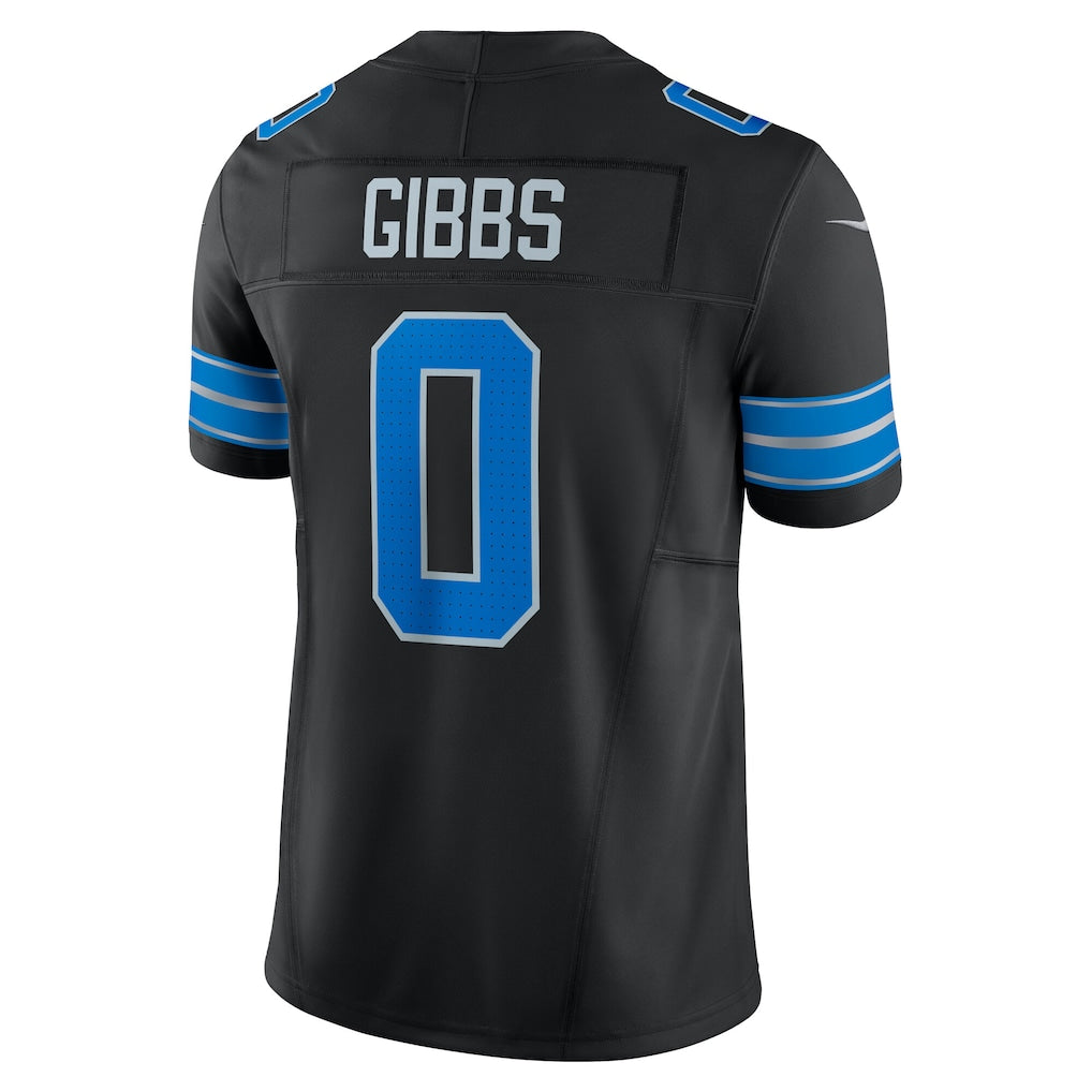 D.Lions #0 Jahmyr Gibbs Black 2nd Alternate Vapor F.U.S.E. Limited Jersey