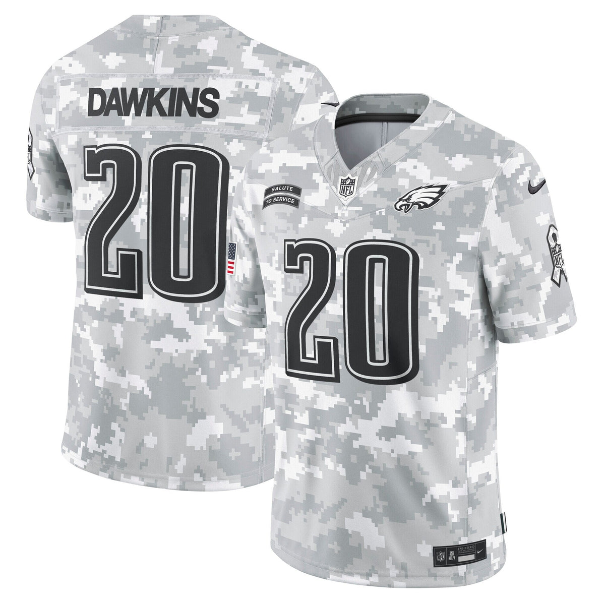 Brian Dawkins Philadelphia Eagles  2024 Salute to Service Retired   Limited Jersey - Arctic Camo