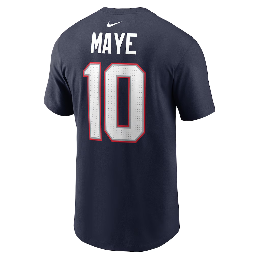 Men's New England Patriots Drake Maye  Navy Name & Number T-Shirt