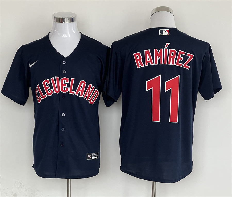 Men's Cleveland Guardians Jose Ramirez  Navy Replica Player Jersey