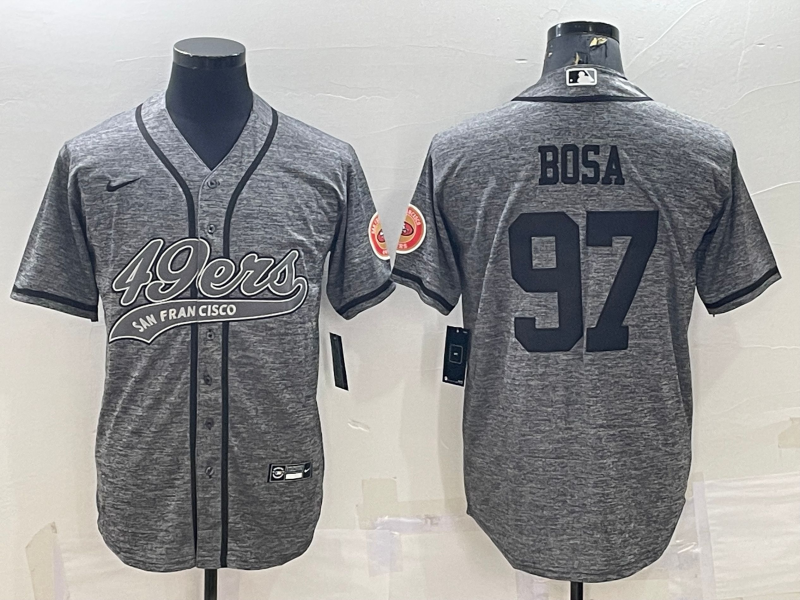 Men's San Francisco 49ers Nick Bosa #97 Gray Game Jersey1 Joint Edition