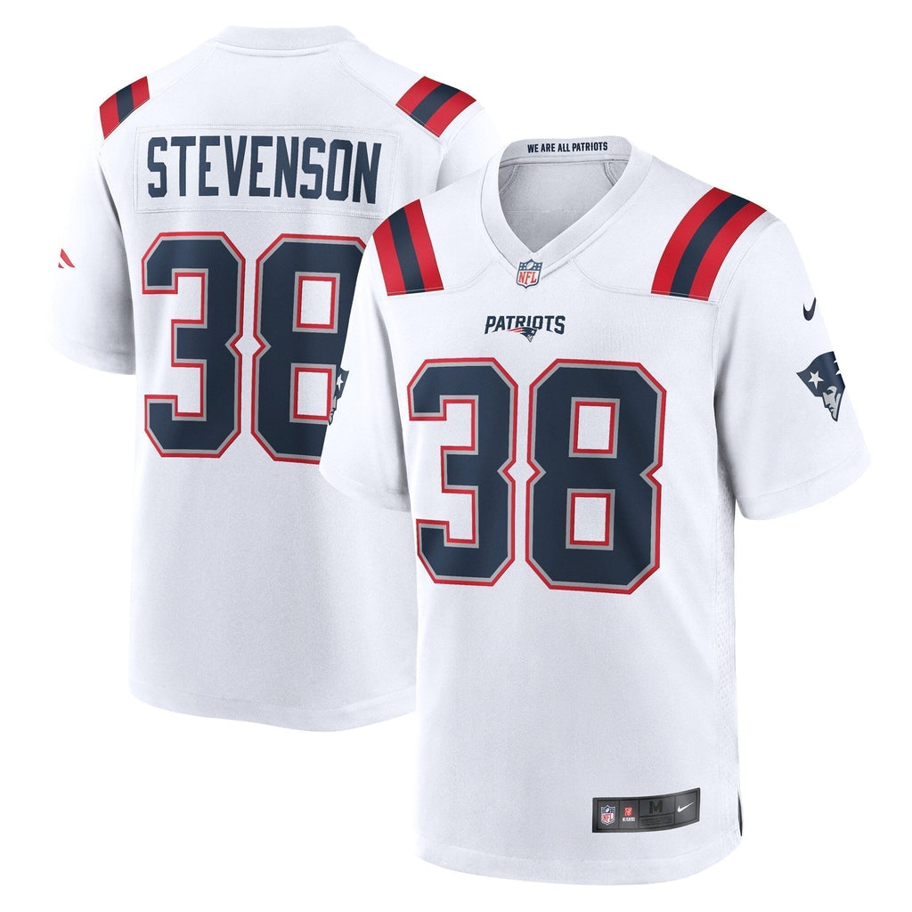 Rhamondre Stevenson New England Patriots  Game   Jersey - White