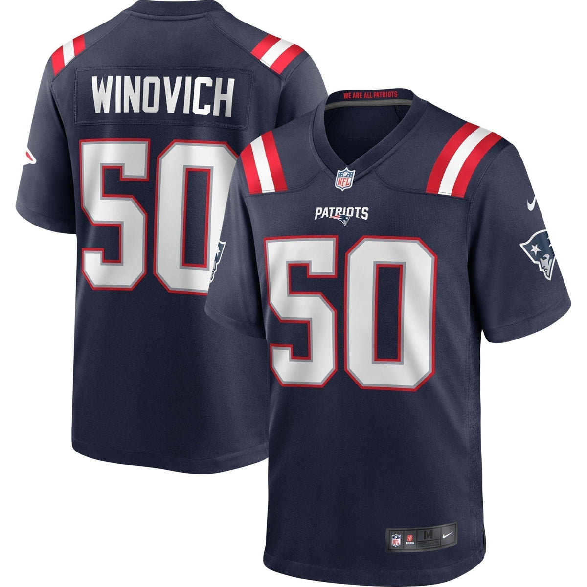 Chase Winovich New England Patriots  Game   Jersey - Navy