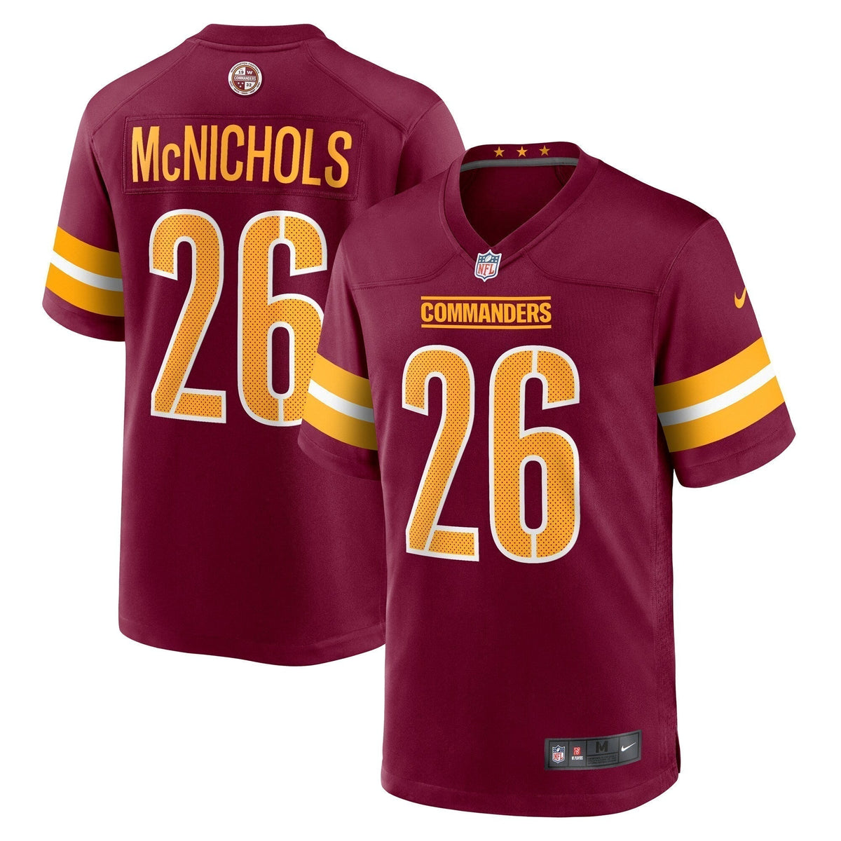 Jeremy McNichols Washington Commanders   Game Jersey -  Burgundy