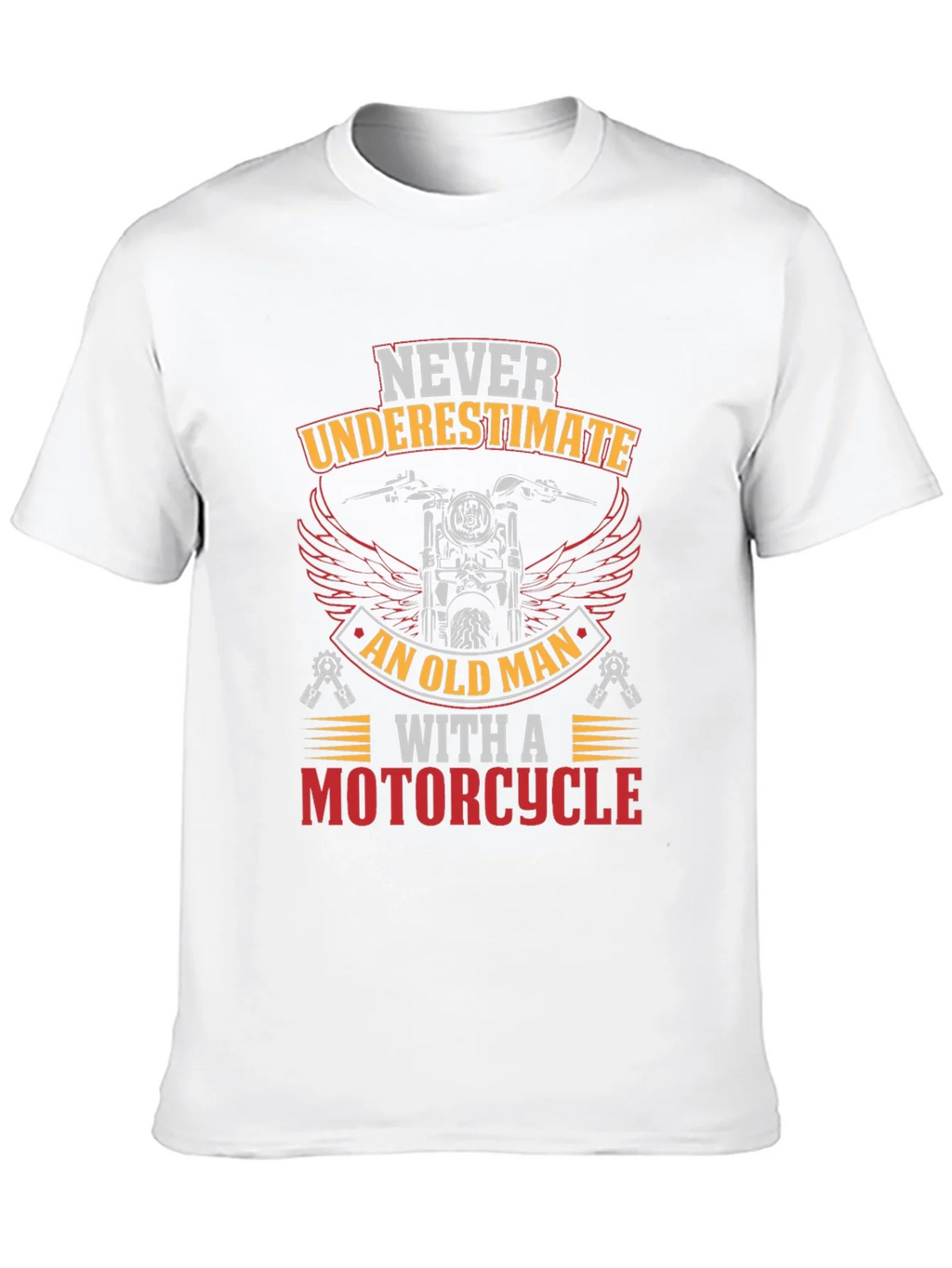 Never Underestimate Old Man Motorcycle Graphic T-Shirt