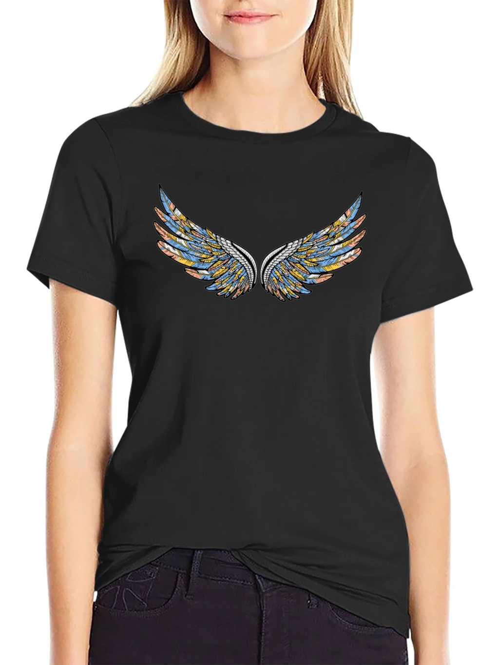 Wings Graphic Black T-Shirt