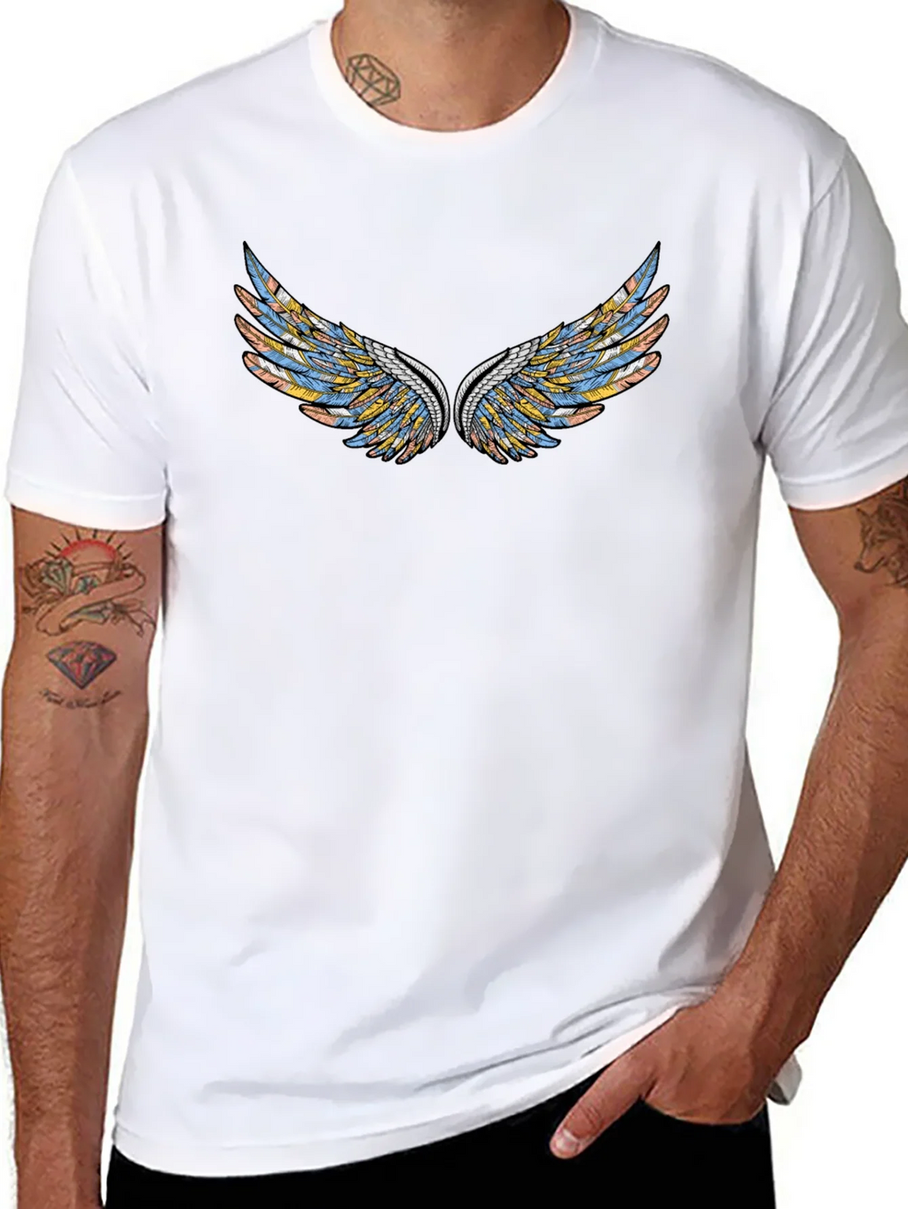 Wings Graphic Black T-Shirt
