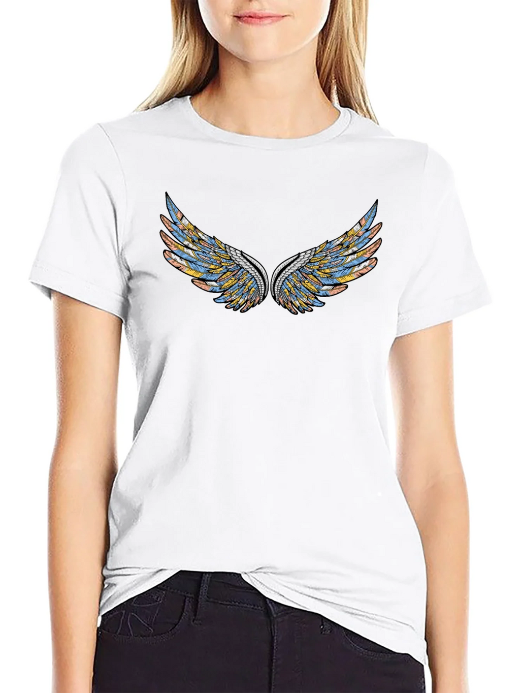 Wings Graphic Black T-Shirt