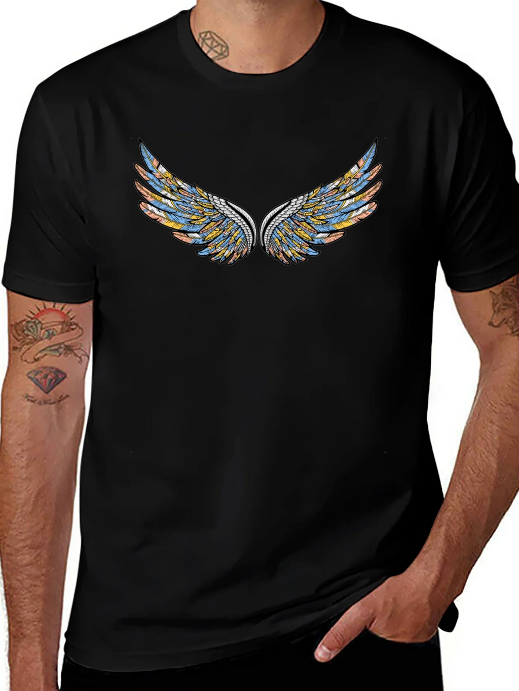 Wings Graphic Black T-Shirt