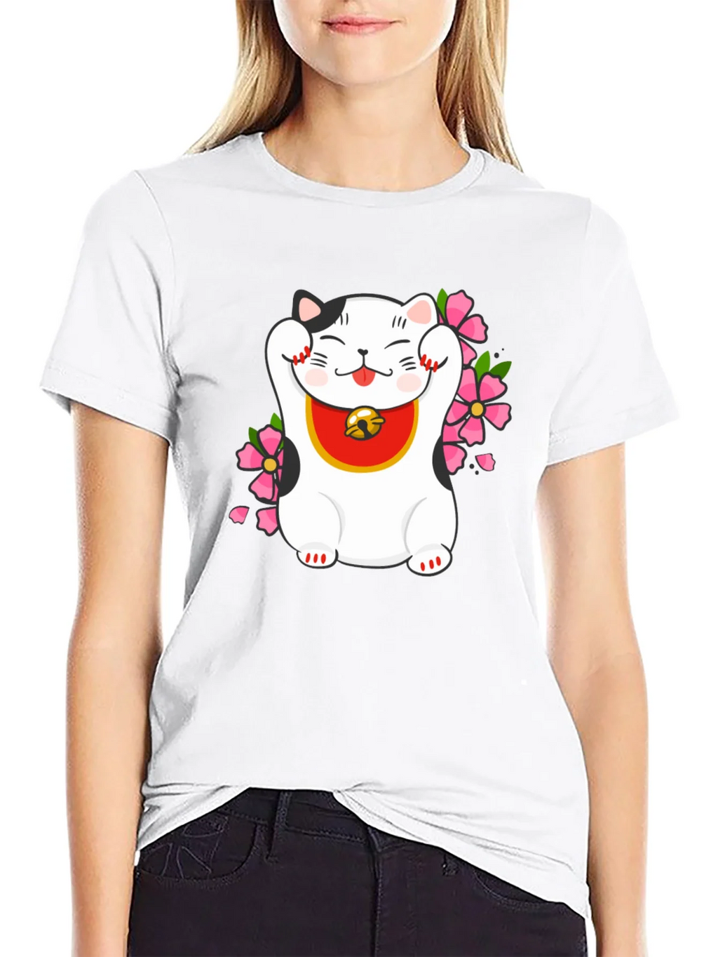 Lucky Cat T-Shirt - Trendy Graphic Tee