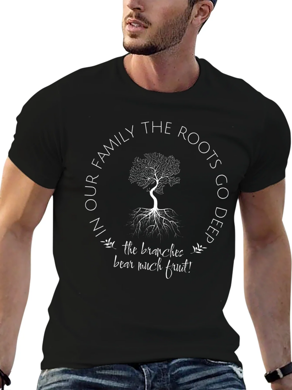 Family Roots Tree Graphic T-Shirt - Deeply Rooted Design