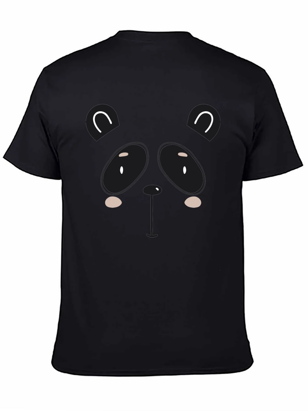 Cute Panda Graphic Black T-Shirt