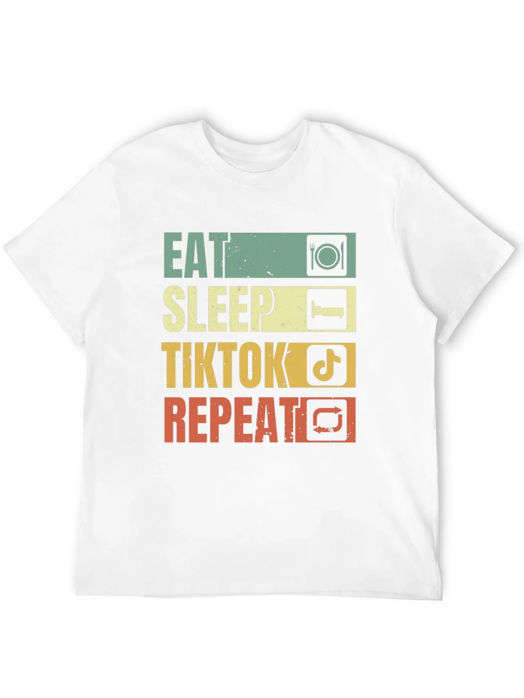 Eat Sleep TikTok Repeat Black T-Shirt