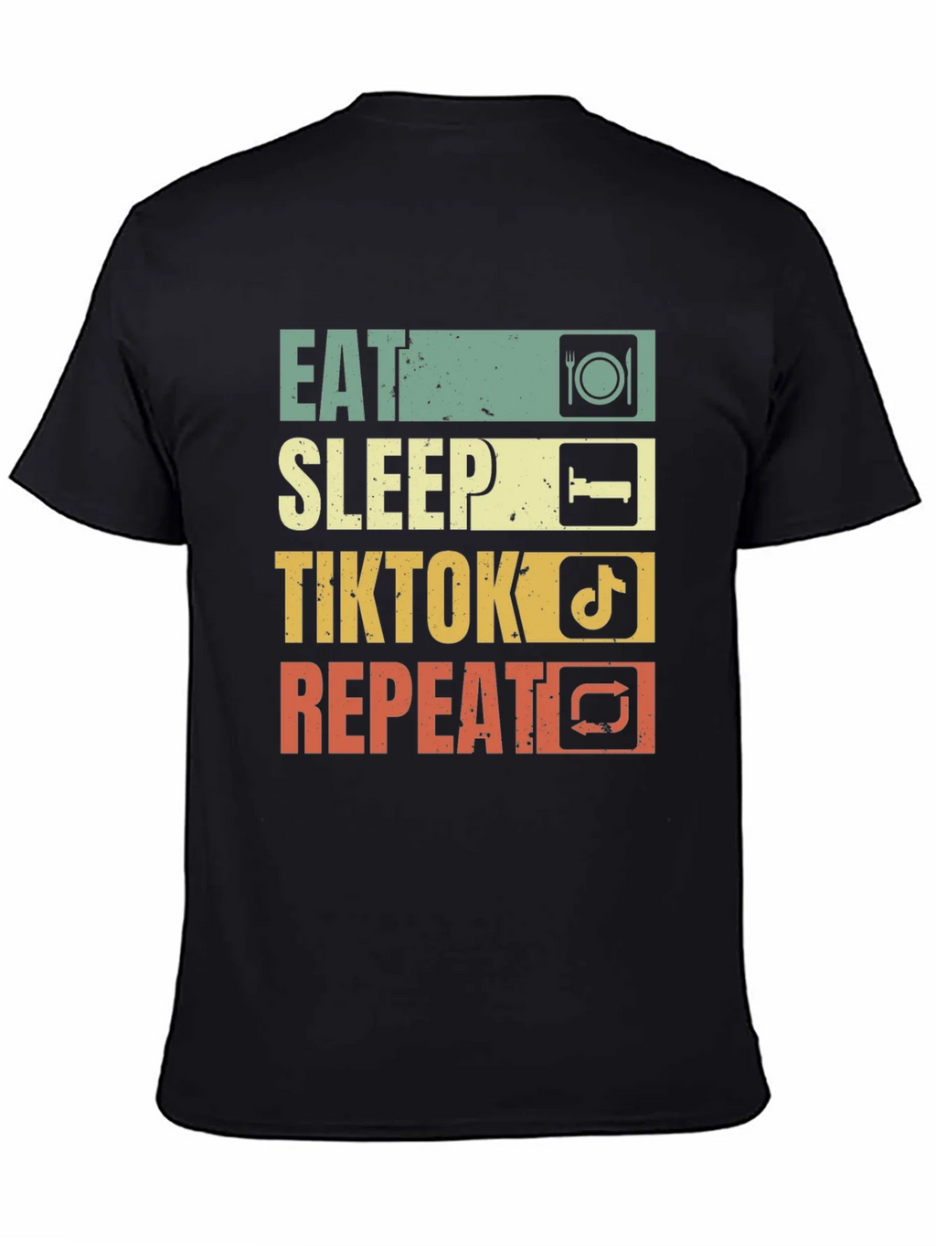 Eat Sleep TikTok Repeat Black T-Shirt