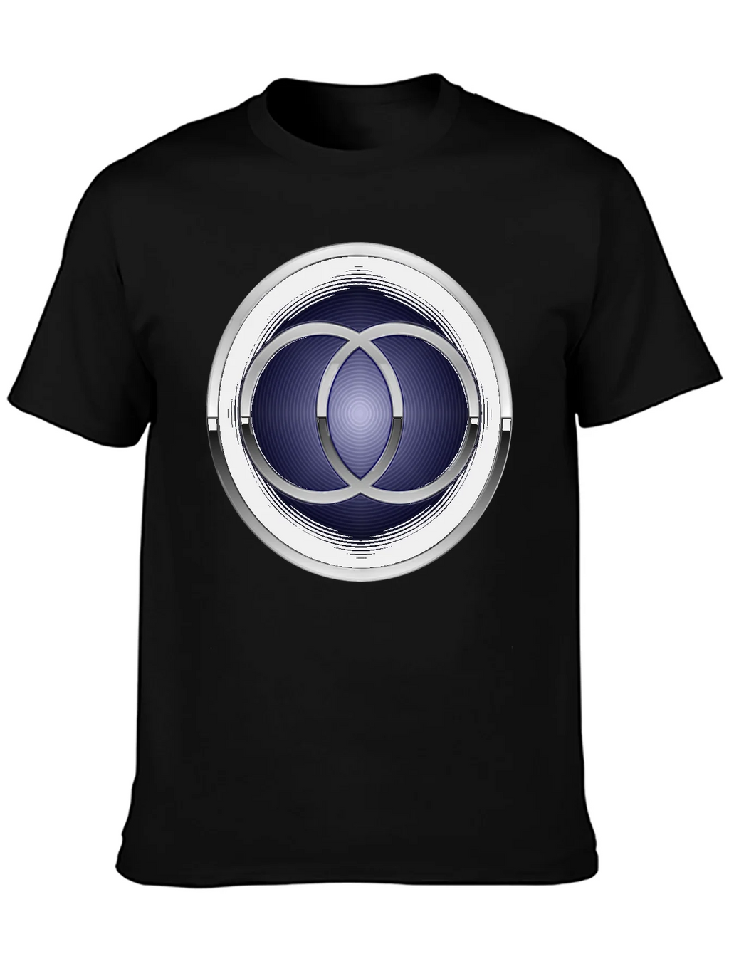 Abstract Circle Design Black T-Shirt
