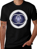 Abstract Circle Design Black T-Shirt