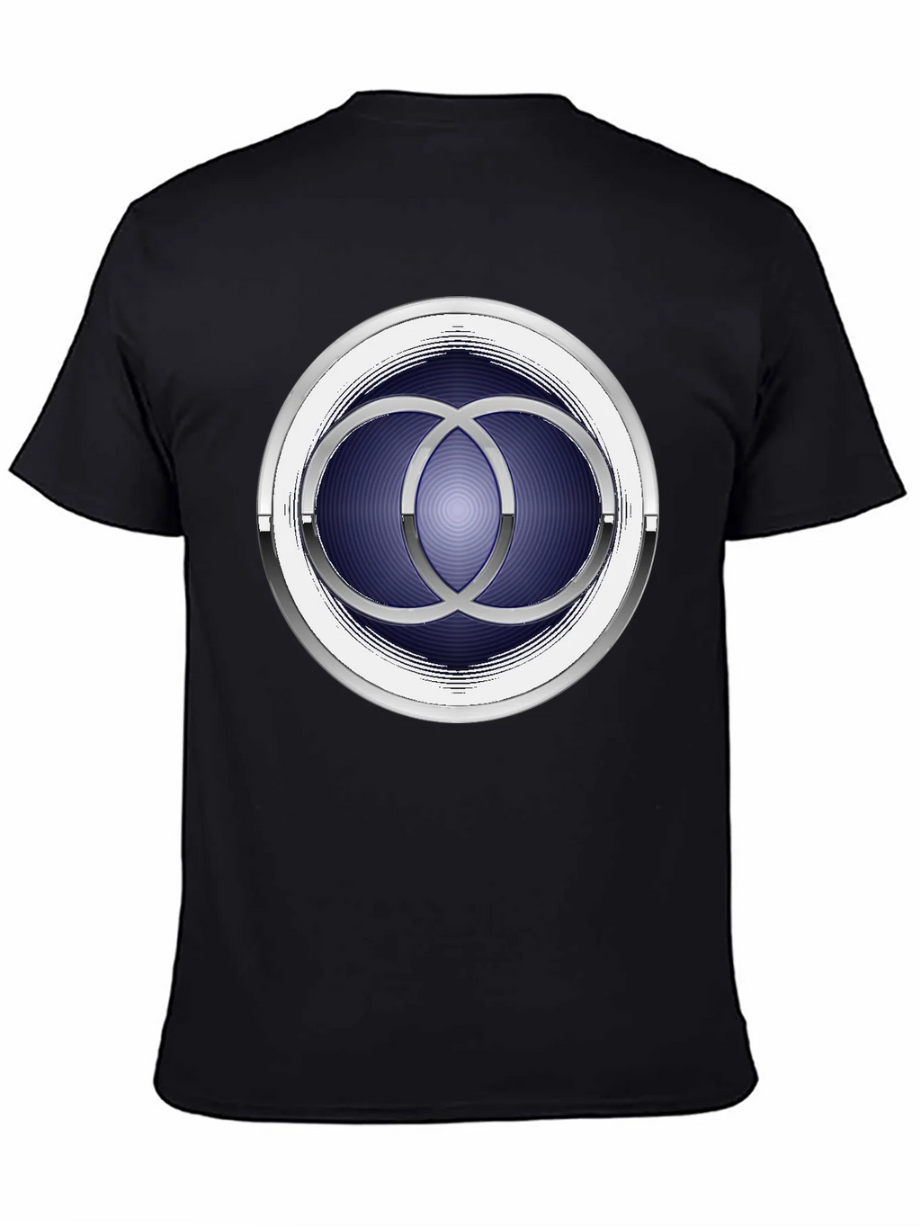 Abstract Circle Design Black T-Shirt