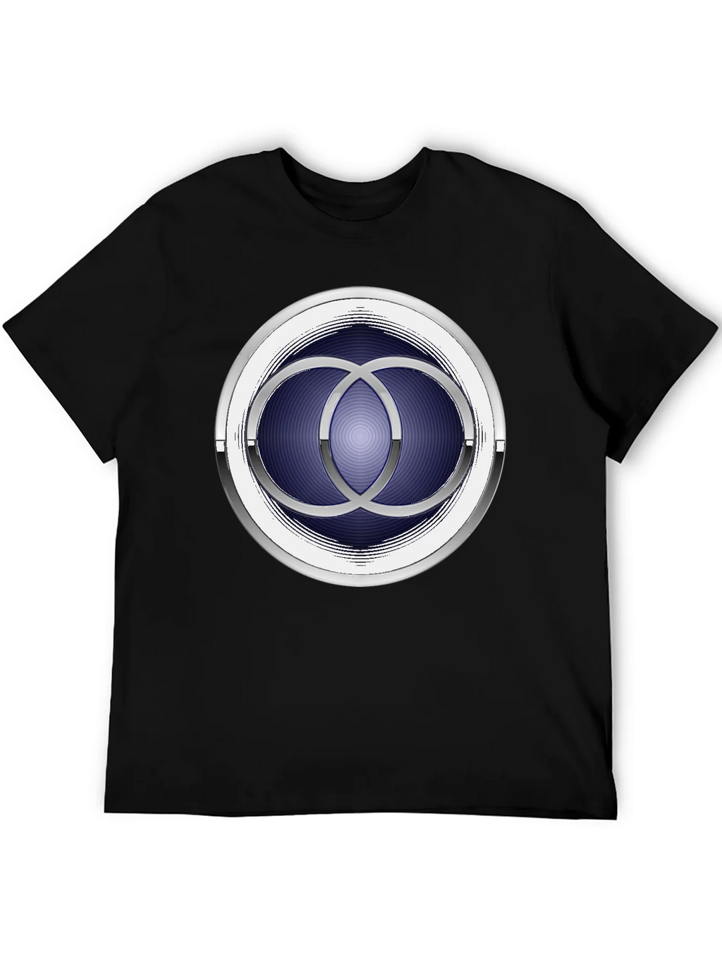 Abstract Circle Design Black T-Shirt