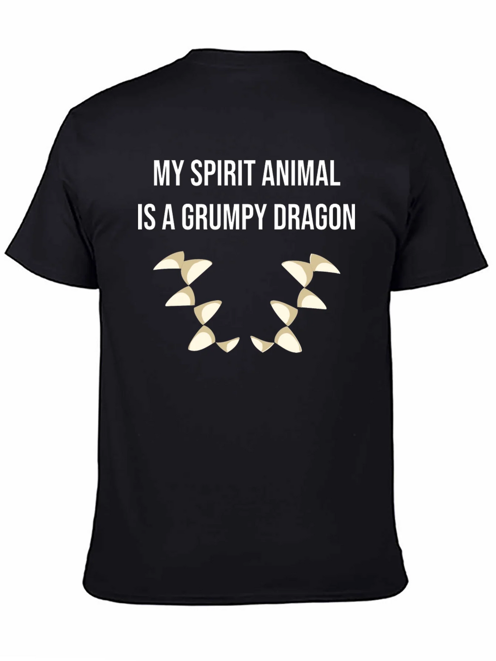Grumpy Dragon Spirit Animal T-Shirt - Black