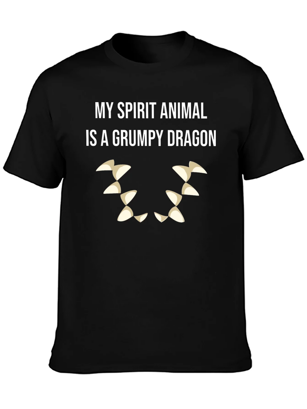 Grumpy Dragon Spirit Animal T-Shirt - Black