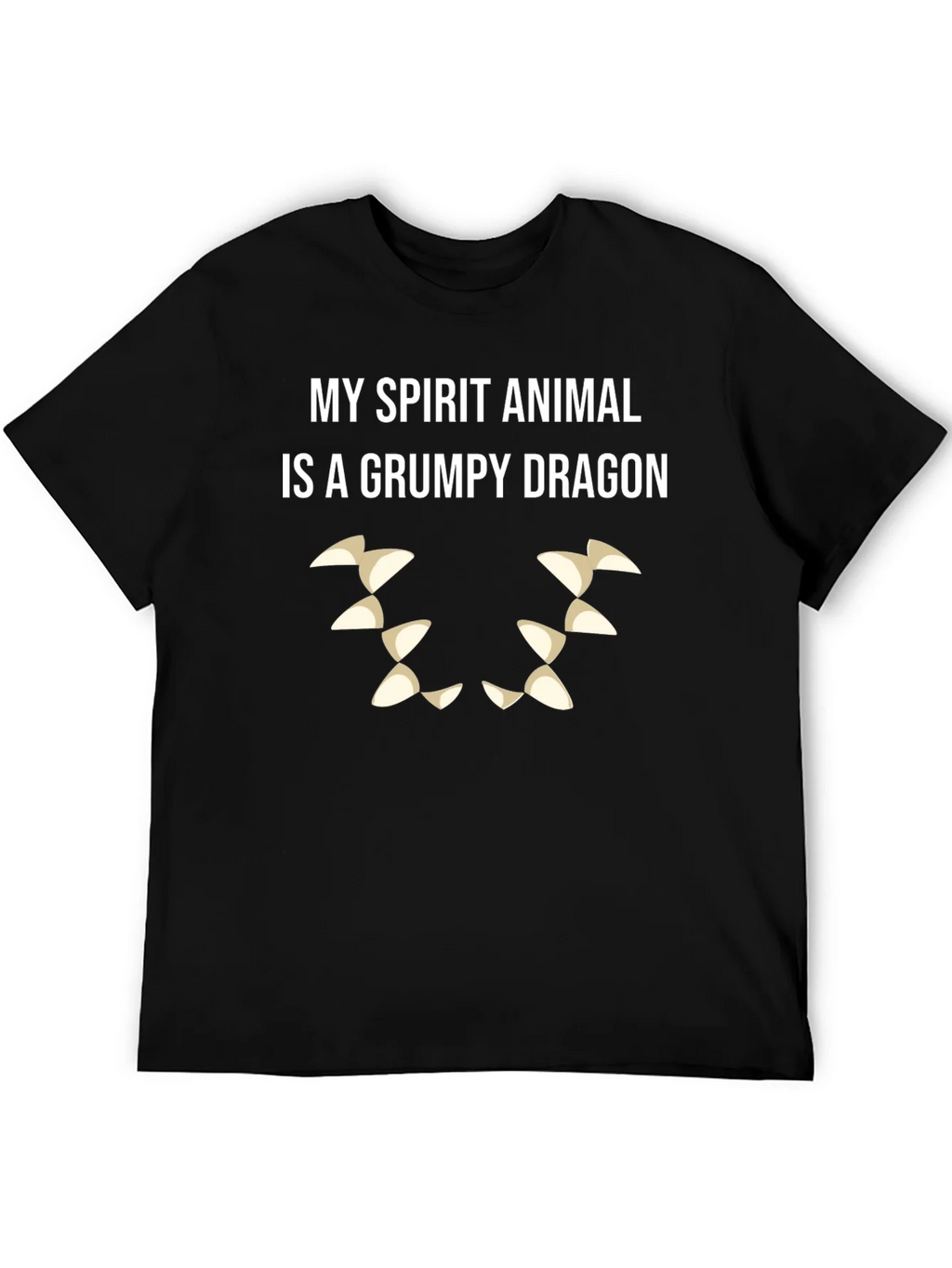 Grumpy Dragon Spirit Animal T-Shirt - Black